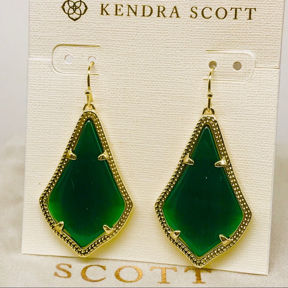 Kendra Scott Alex Emerald Cat’s Eye G earrings